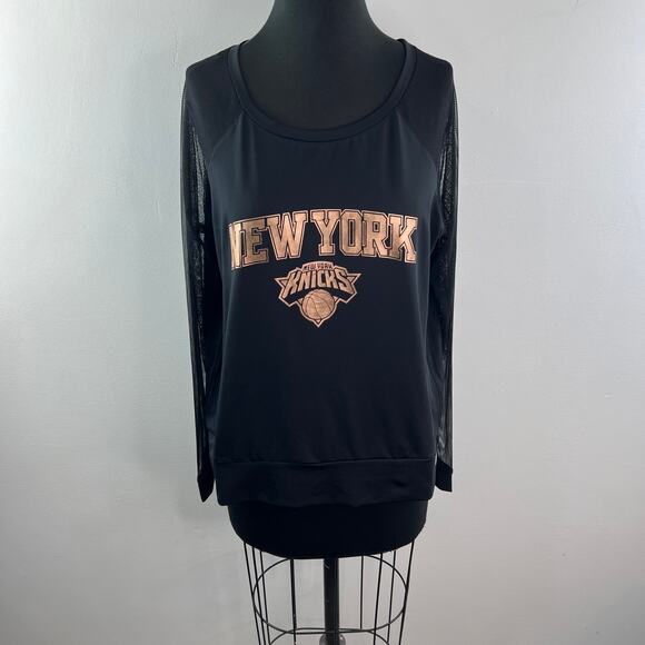 Touch Alyssa Milano New York Knicks Basketball Jersey Black Mesh Gold Sz XL NEW - Picture 2 of 13